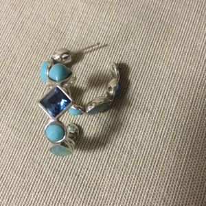 Brighton hoop earrings with blue stones